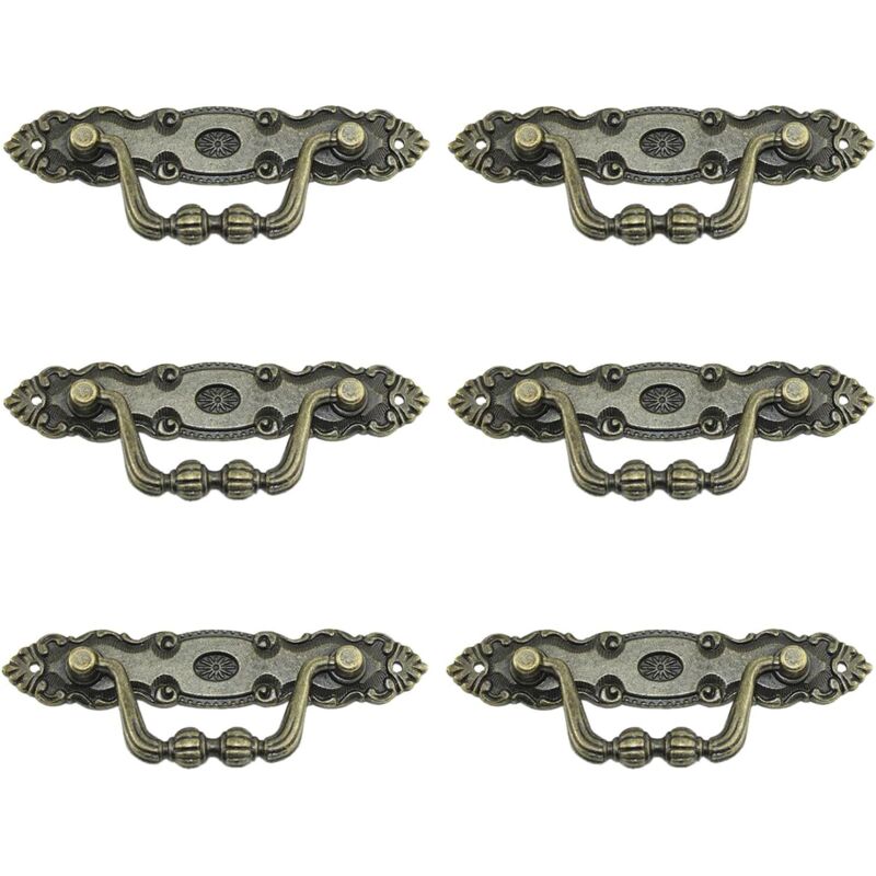 Stück antike Zuggriffe, Vintage-Design-Bronzegriffe, Vintage-Möbelgriffe, für Türen, Bücherregale, Schubladen, Schränke, Kommoden - Sollbry