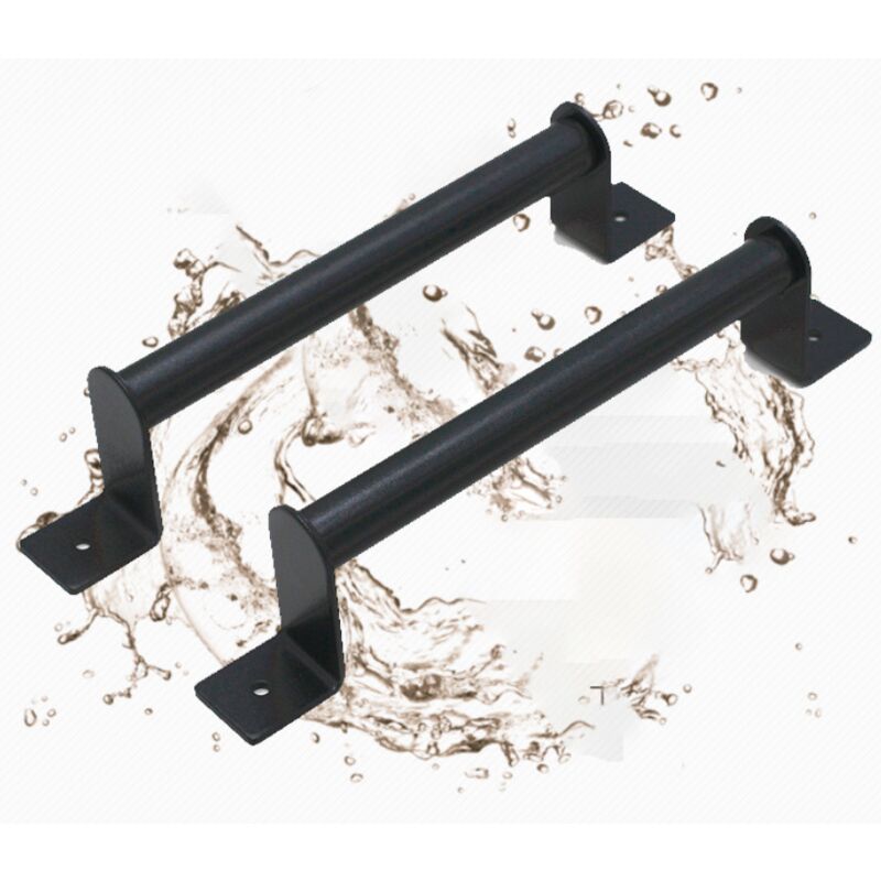 Stück Schiebetürgriffe, robuster Scheunentürgriff, schwarzer Zuggriff, Türgriff aus Karbonstahl für Schrank, Schrank (229 mm) - Sollbry