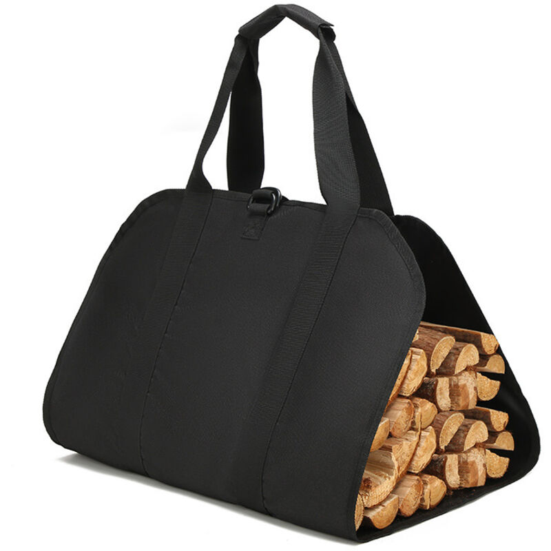 Tragetasche für Brennholz, Tasche für Holzscheite aus Segeltuch, wasserabweisende Tragetasche, faltbares Kaminzubehör, ideal für Öfen, Camping,
