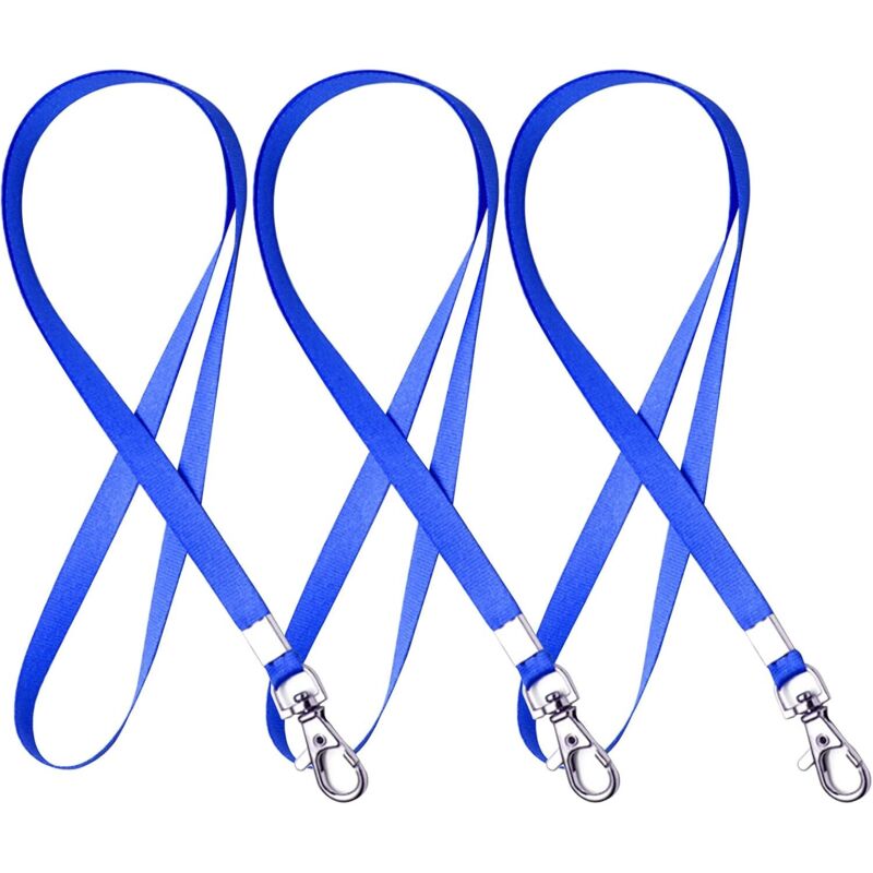 Sollbry - Umhängeband, 3 Stück, Nylonband, Schlüsselband, Umhängeband, Schlüsselband, Krankenschwester-Lanyard mit Drehhaken für Ausweishalter, 45 x
