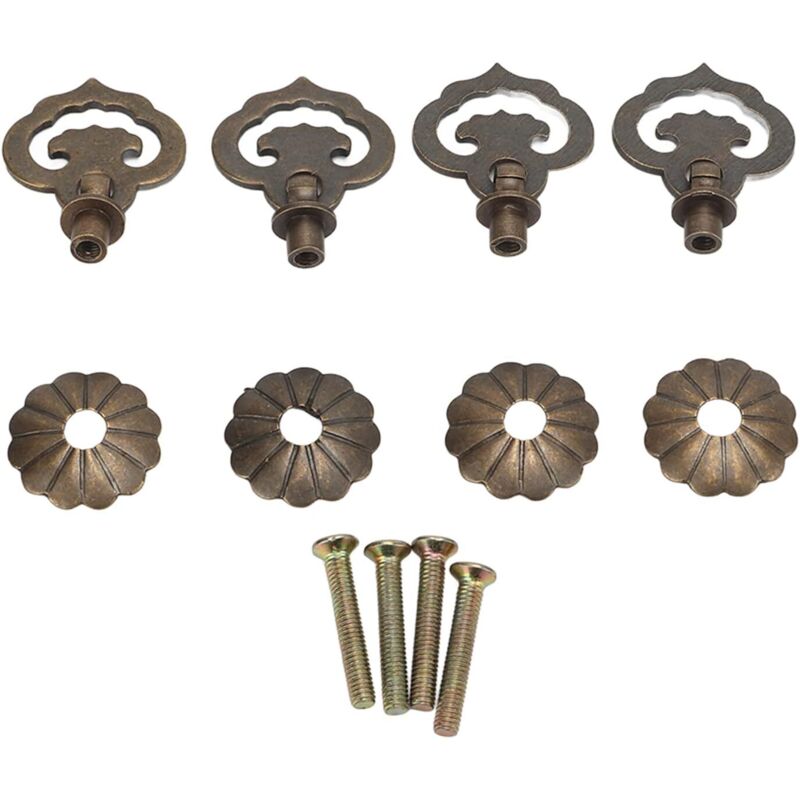 Vintage-Türgriffe, 4 Sets, Antik-Bronze-Farbe, verheißungsvolle Wolken-förmige Möbelgriffe, Vintage-Stil, dekorative DIY-Schubladengriffe für Kisten