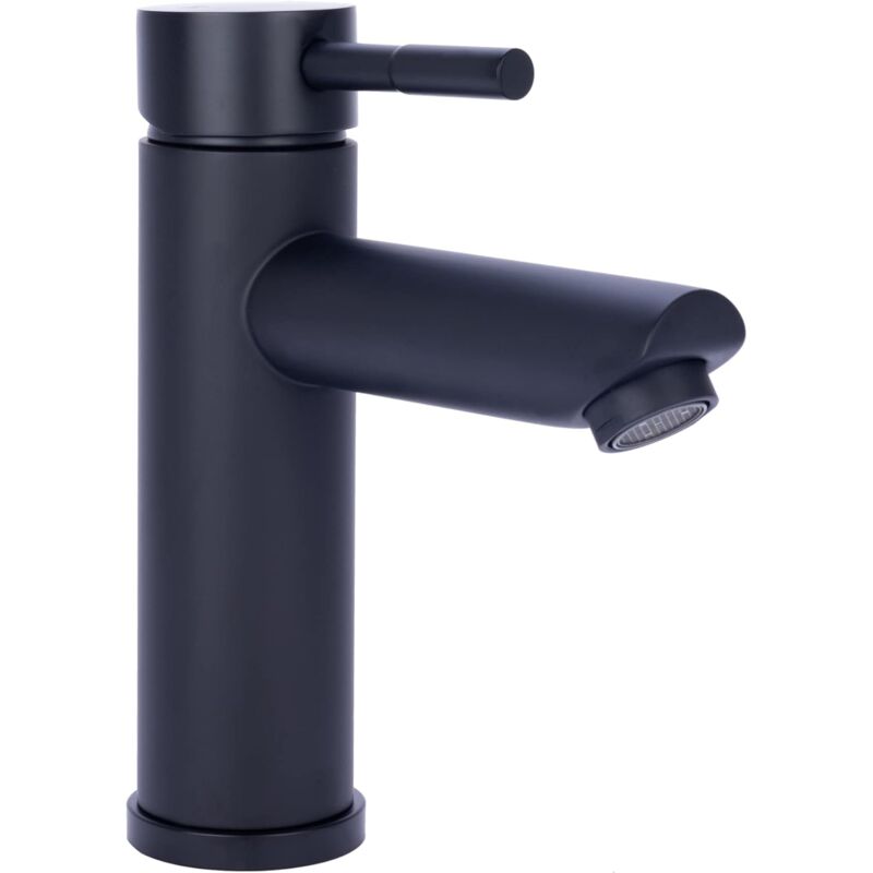 Sollbry - Waschtischarmatur, Schularmatur, Badezimmer-Wasserhahn, Küchenarmatur, Einloch-Wasserhahn, schwarzer Wasserhahn, Waschtisch-Wasserhahn,