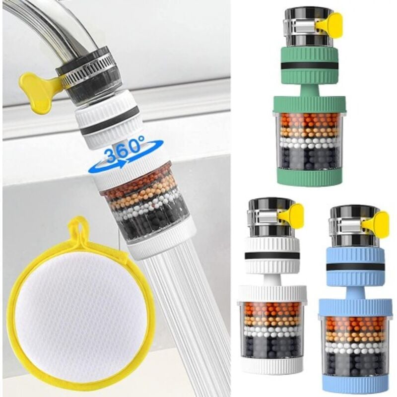 Sollbry - Wasserhahn-Wasserfilter, 3er-Pack Spülbecken-Wasserfilter, Küchenarmatur-Wasserreiniger, Aktivkohlefiltration, entfernt Chlor, Fluorid,