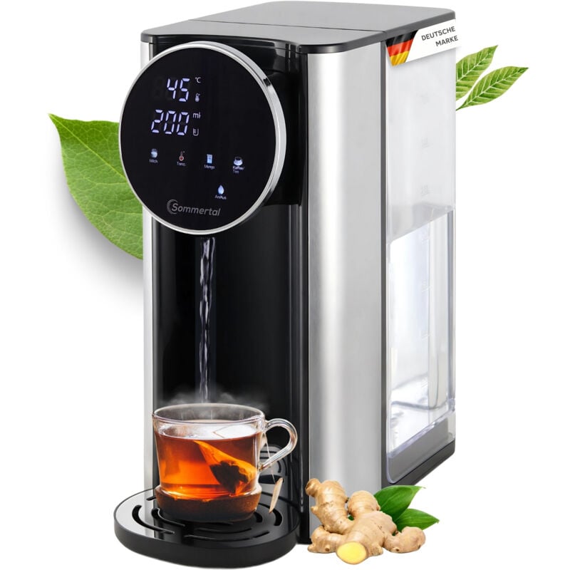 HW400 Heißwasserspender Businessline, xxl Version mit abnehmbaren 4L Tank, instant heißes Wasser 45-100°C, Touchdisplay, Babynahrung - Sommertal