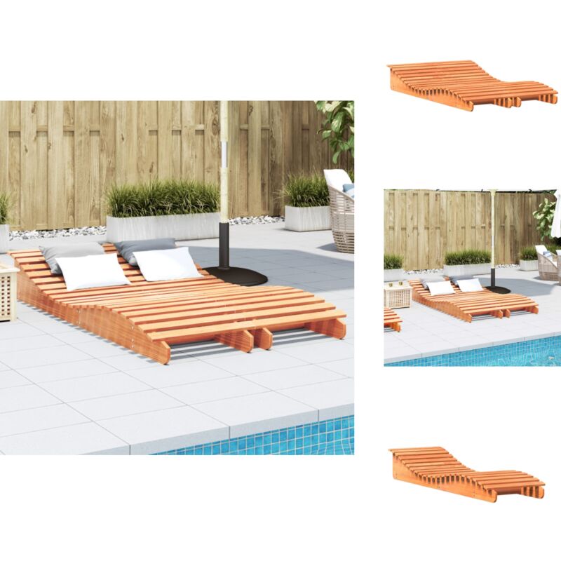 Sonnenliegen 2 Stk. Wachsbraun 205x60x31,5 cm Massivholz Kiefer - Holz Sonnenschirm - Gartenliege - Kiefernholzmöbel - Outdoor Möbel - Balkonmöbel
