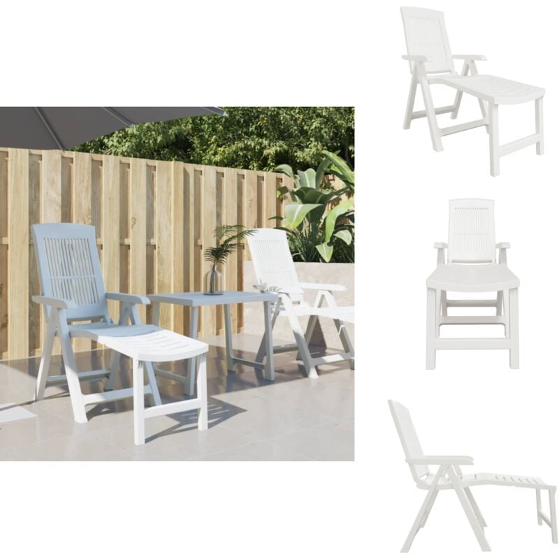 Sonnenliege Weiß Kunststoff - Sonnenliege - Gartenliege - Outdoor-Liege - Balkonmöbel - Poolliege