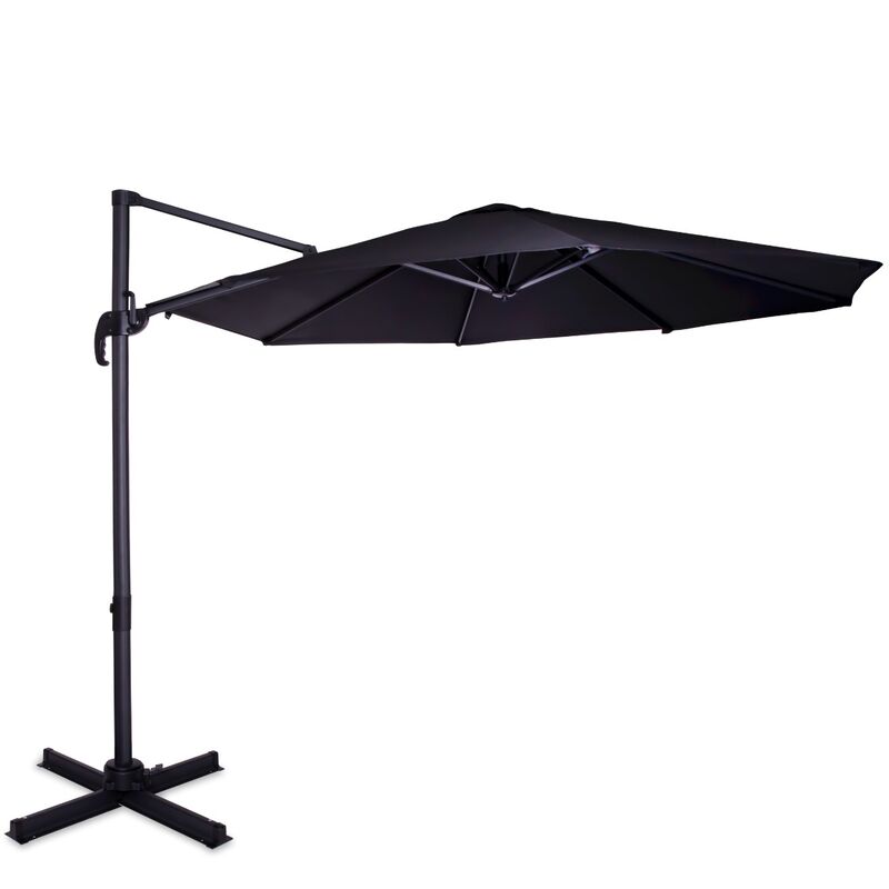 Sonnenschirm Bardolino Ø300cm - Schwebender Sonnenschirm - Dreh- und schwenkbar - upf 50+ Stoff - Anthrazit/Schwarz