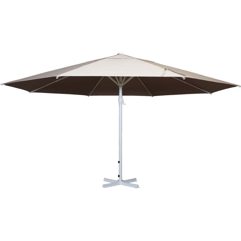 Sonnenschirm Carpi II, Gastronomie Marktschirm, Ø 5m Polyester/Alu Mast weiß 28kg creme-beige ohne Ständer
