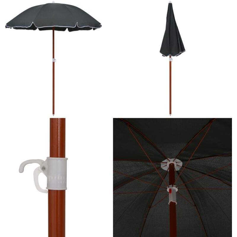 Sonnenschirm mit Stahl-Mast 180 cm Anthrazit - Sonnenschirm - Gartenmöbel - Outdoor Möbel - Balkonmöbel - Terrasse - Home & Living