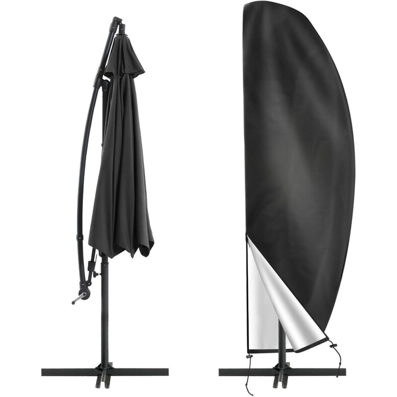 Sonnenschirm-Schutzhülle, wasserdichte Sonnenschirm-Abdeckung zum Schutz des Sonnenschirms vor Staub/UV/Wetter, 265 x 50 x 70 x 40 cm, für