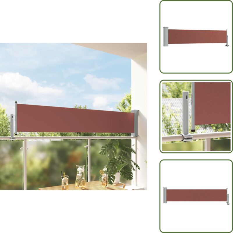 Ausziehbare Seitenmarkise 60×300 cm Braun - Balkonmarkise - Markise Für Balkon - Sonnenschutz Balkon - Sichtschutz Balkon - Terrassenüberdachung