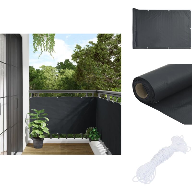Vidaxl - Balkon-Sichtschutz Anthrazit 75x500 cm Oxford-Gewebe - Balkon Sichtschutz - Windschutz Für Balkon - Sonnenschutz Balkon - uv Schutz
