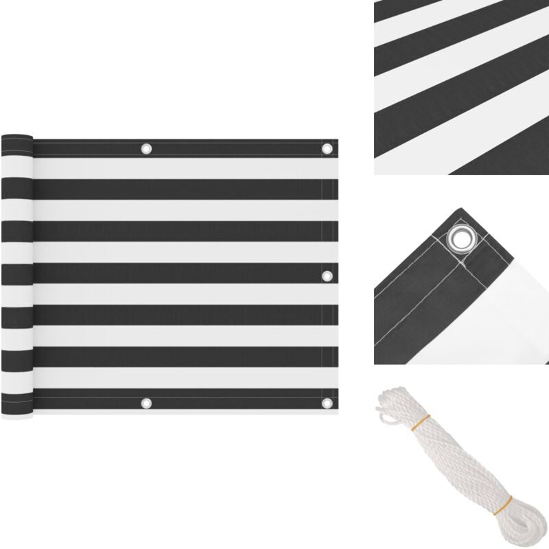 Vidaxl - Balkon-Sichtschutz Anthrazit und Weiß 75x400 cm Oxford-Gewebe - Balkon Sichtschutz - Windschutz - Wasserfest - uv Schutz - Oxford Gewebe