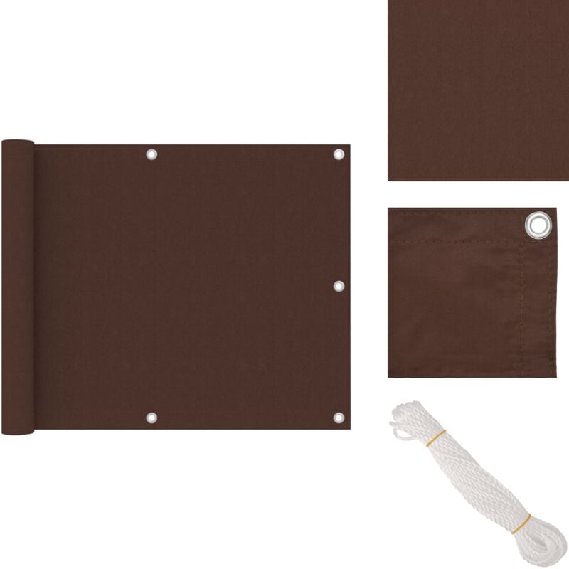 Vidaxl - Balkon-Sichtschutz Braun 75x500 cm Oxford-Gewebe - Balkon Sichtschutz - Windschutz - Wasserfest - uv Schutz - Oxford Gewebe