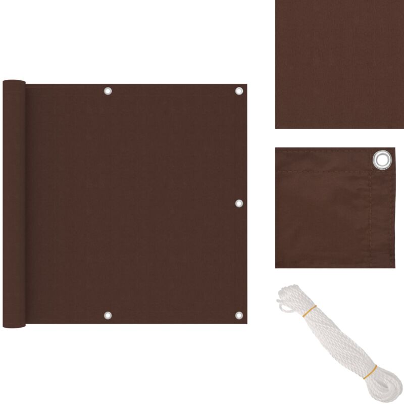 Vidaxl - Balkon-Sichtschutz Braun 90x500 cm Oxford-Gewebe - Balkon Sichtschutz - Windschutz - Wasserfest - uv Schutz - Oxford Gewebe