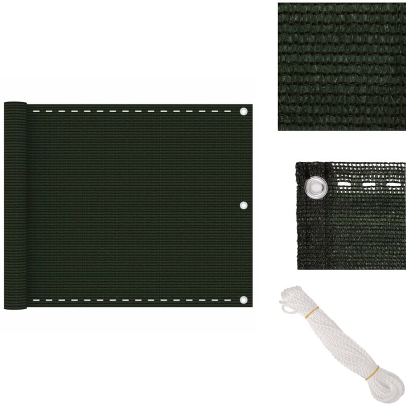 Vidaxl - Balkon-Sichtschutz Dunkelgrün 75x500 cm hdpe - Balkon Sichtschutz - hdpe Sichtschutz - Windsichtsschutz - Sonnenschutz Für Balkon - pvc