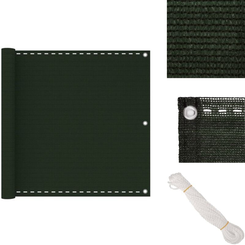 Vidaxl - Balkon-Sichtschutz Dunkelgrün 90x300 cm hdpe - Balkon Sichtschutz - hdpe Sichtschutz - Privatsphäre Schutz - Balkon Markise - uv Beständiger