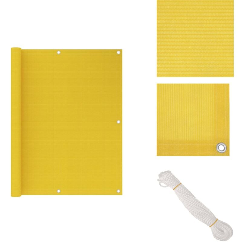 Vidaxl - Balkon-Sichtschutz Gelb 120x400 cm hdpe - Balkon Sichtschutz - hdpe Sichtschutz - Gelber Balkon Schirm - Windsichtbarer Schutz - uv