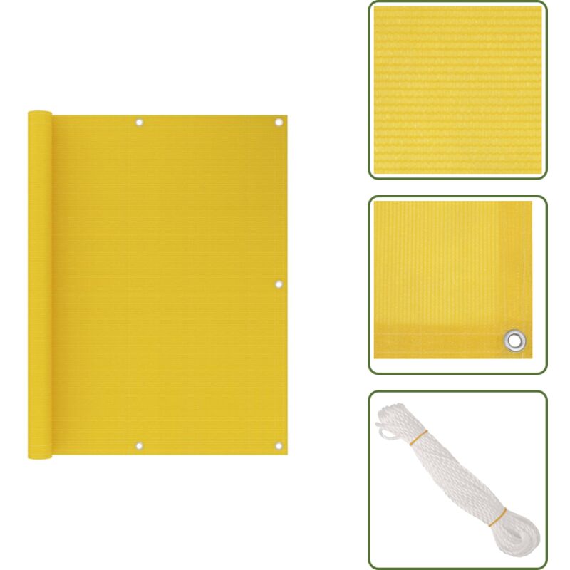Vidaxl - Balkon-Sichtschutz Gelb 120x500 cm hdpe - Balkon Sichtschutz - hdpe - Gelber Sonnenschutz - Balkon Markise - Winddurchlässiger Schirms