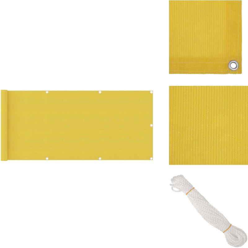 Balkon-Sichtschutz Gelb 75x400 cm HDPE - Balkon Sichtschutz - HDPE - Gelber Sonnenschutz - Balkonabdeckung - Winddurchlässiger Schirms