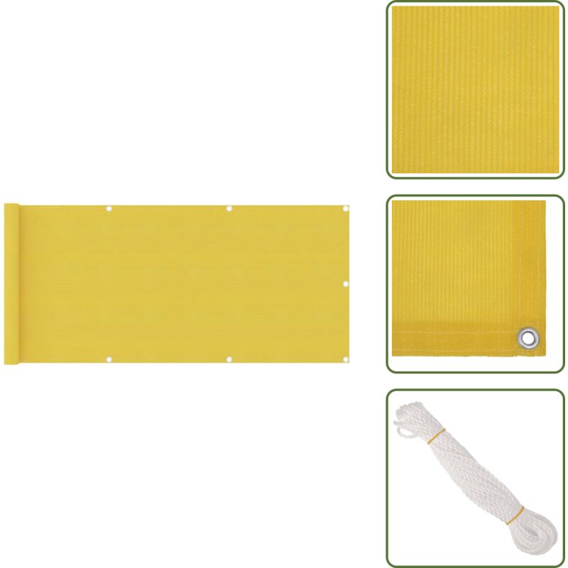Vidaxl - Balkon-Sichtschutz Gelb 75x500 cm hdpe - Balkon Sichtschutz - hdpe Sichtschutz - Gelber Balkon Schirm - Windsichtbarer Sichtschutz - uv