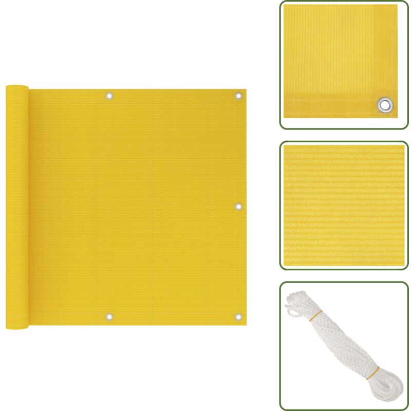 Vidaxl - Balkon-Sichtschutz Gelb 90x300 cm hdpe - Balkon Sichtschutz - Gelber Balkon Schirm - hdpe Sonnenschutz - Winddurchlässiger Sonnenschutz - Uv