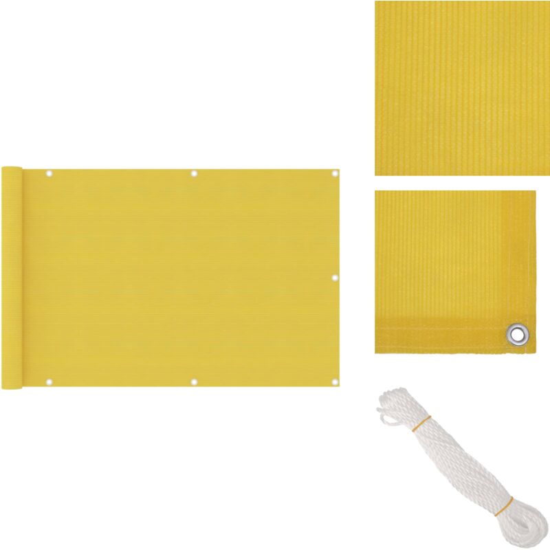 Vidaxl - Balkon-Sichtschutz Gelb 90x400 cm hdpe - Balkon Sichtschutz - hdpe - Gelber Sonnenschutz - Balkon Markise - Winddurchlässiger Schirms