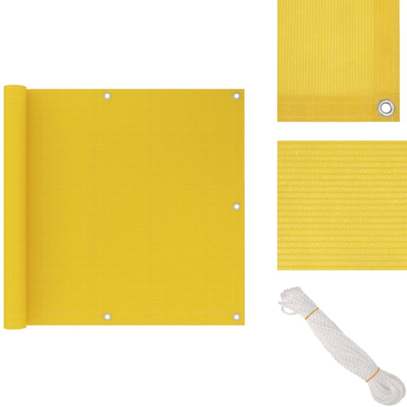 Vidaxl - Balkon-Sichtschutz Gelb 90x500 cm hdpe - Balkon Sichtschutz - Gelber Balkonvorhang - hdpe Sichtschutz - Windsack Für Balkon - uv Beständiger