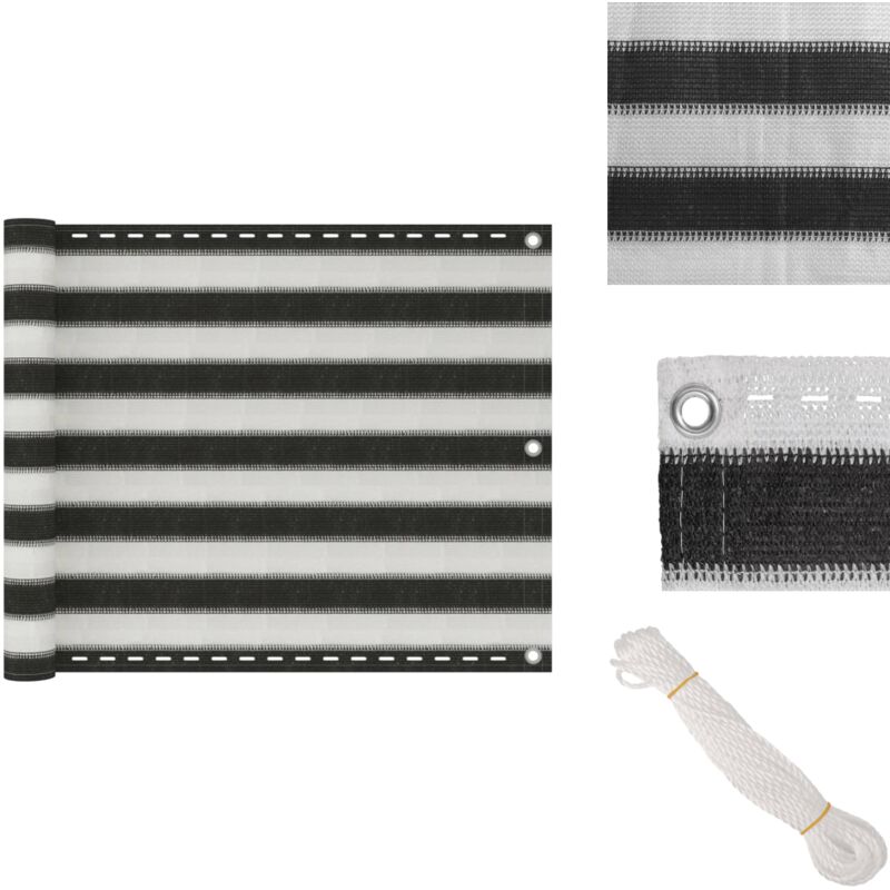 Vidaxl - Balkon-Sichtschutz hdpe 75x500 cm Anthrazit und Weiß - Balkon Sichtschutz - hdpe Sichtschutz - Sonnenschutz Balkon - Balkonscreening