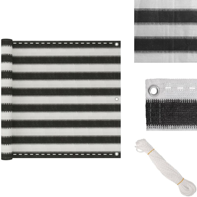Vidaxl - Balkon-Sichtschutz hdpe 90x300 cm Anthrazit und Weiß - Balkon Sichtschutz - hdpe Sonnenschutz - Balkonscreening - Windschild - Wetterschutz
