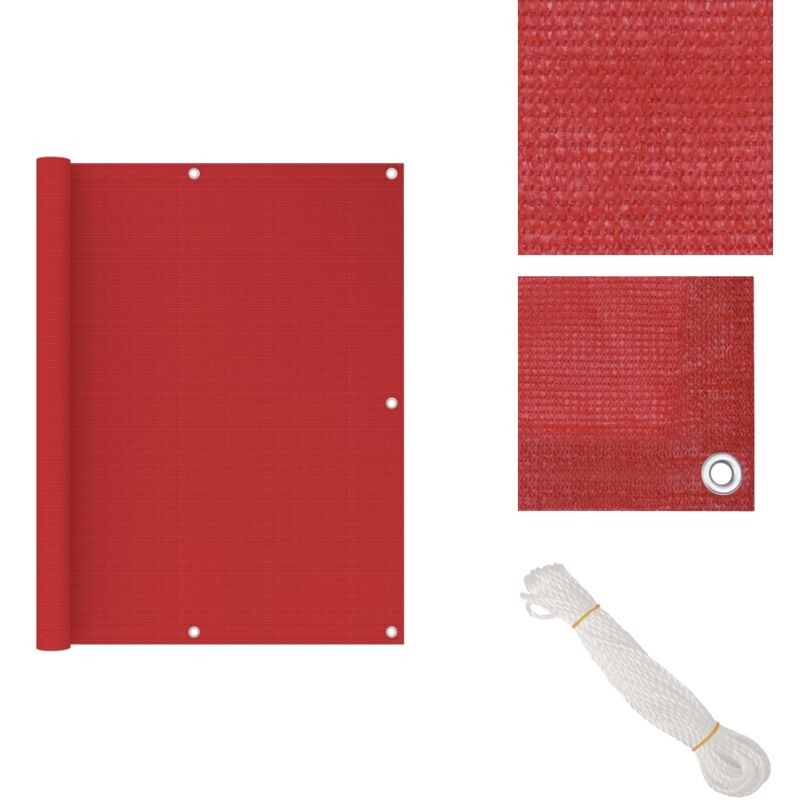 Vidaxl - Balkon-Sichtschutz Rot 120x400 cm hdpe - Balkon Sichtschutz - hdpe Sichtschutz - Sonnenschutz Balkon - Windschild Für Balkon - Privacy