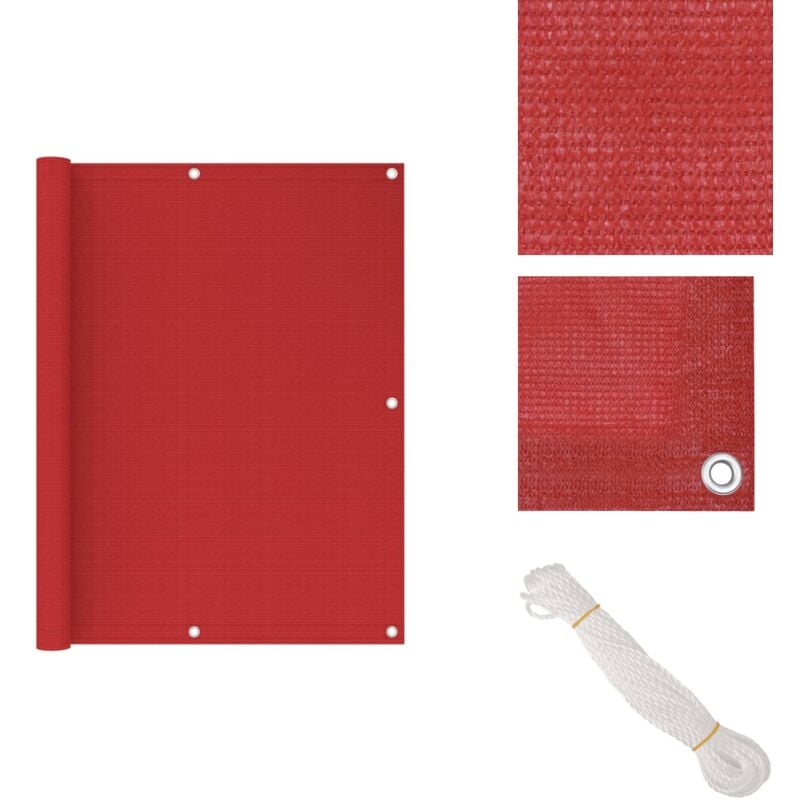 Vidaxl - Balkon-Sichtschutz Rot 120x500 cm hdpe - Balkon Sichtschutz - hdpe Sichtschutz - Sonnenschutz Balkon - Windschild Balkon - Privacy Screen