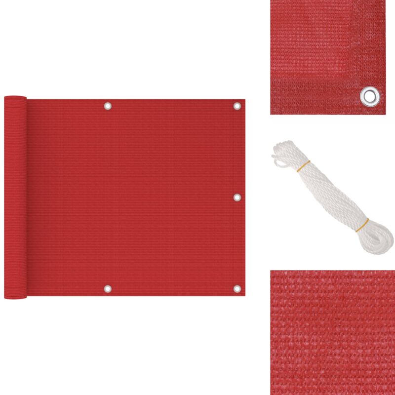 Vidaxl - Balkon-Sichtschutz Rot 75x300 cm hdpe - Balkon Sichtschutz - hdpe - Sonnenschutz - Balkon Markise - Windsack
