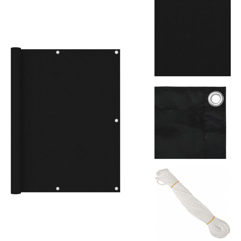 Vidaxl - Balkon-Sichtschutz Schwarz 120x500 cm Oxford-Gewebe - Balkon Sichtschutz - Windschutz - Wasserdichtes Gewebe - uv Schutz - Oxford Stoff