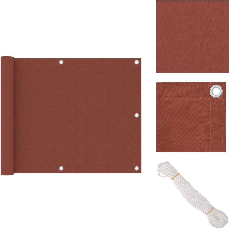 Vidaxl - Balkon-Sichtschutz Terracotta-Rot 75x500 cm Oxford-Gewebe - Balkon Sichtschutz - Privatsphäre Schutz - Windschutz - Wasserabweisend - uv