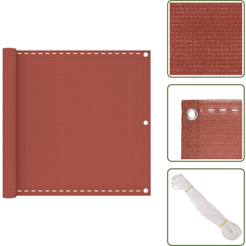 Vidaxl - Balkon-Sichtschutz Terracotta-Rot 90x600 cm hdpe - Balkon Sichtschutz - hdpe Sichtschutz - Terrasse Schutz - Windschild - Sonnenwindschutz