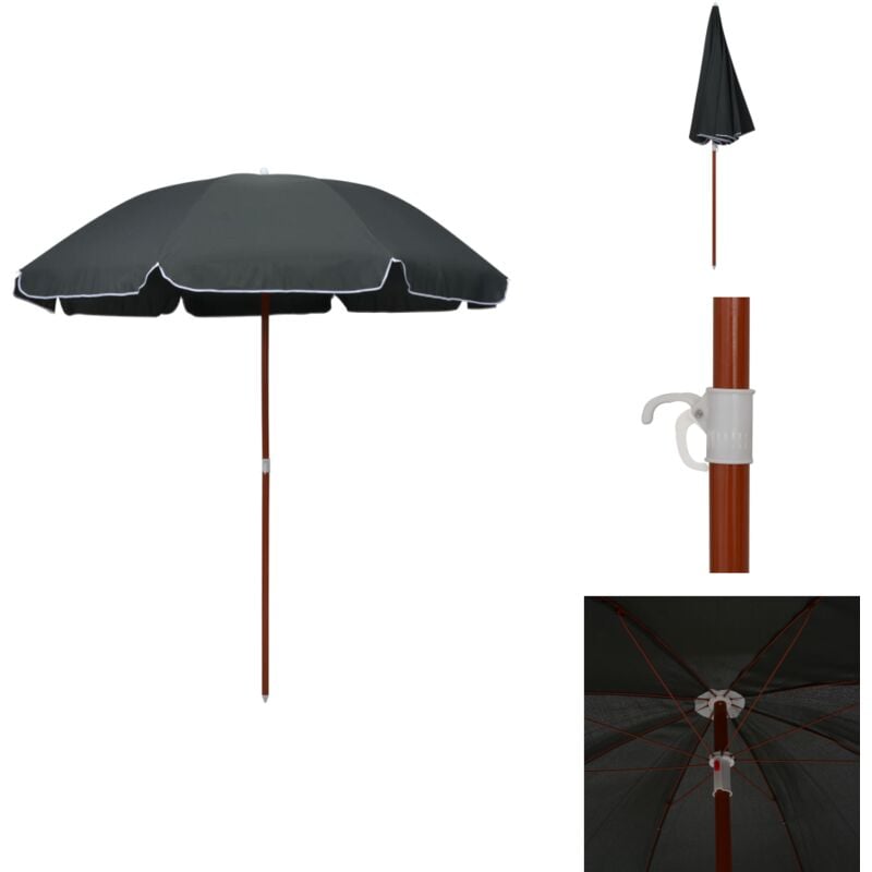 Sonnenschirm mit Stahl-Mast 240 cm Anthrazit - Sonnenschirm - Gartenmöbel - Outdoor Möbel - Balkonmöbel - Terrasse