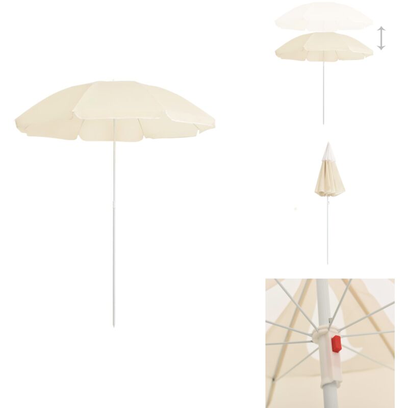 Vidaxl - Sonnenschirm mit Stahlmast Sandfarbe 180 cm - Sonnenschirm - Gartenschirm - Terrassen Parasol - Polyester Sonnenschirm - Blumenmuster