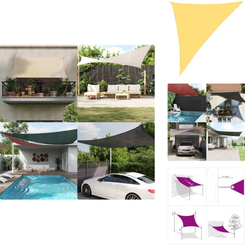 Vidaxl - Sonnensegel 160 g/m² Beige 3x4x5 m hdpe - Sonnensegel - hdpe Sonnensegel - Gartensonnensegel - Dreiecksförmiges Sonnensegel - UV-Schutz