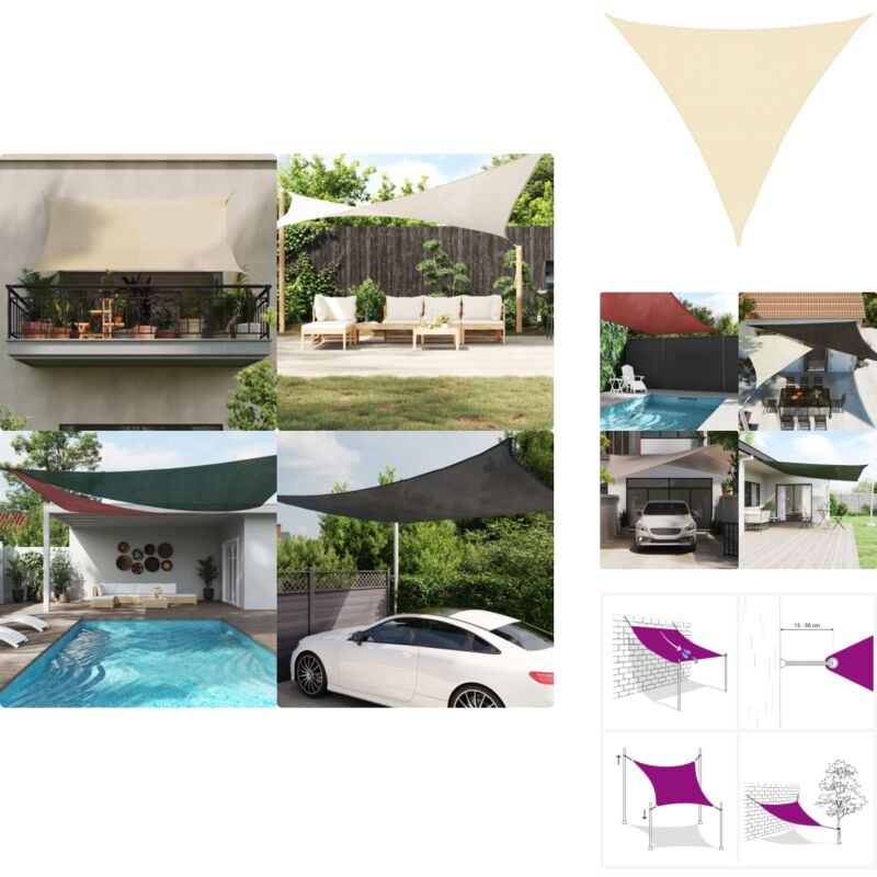 Vidaxl - Sonnensegel 160 g/m² Creme 4x4x4 m hdpe - Sonnensegel - hdpe Sonnensegel - Gartensonnensegel - Dreiecksförmiges Sonnensegel - Sonnenschutz