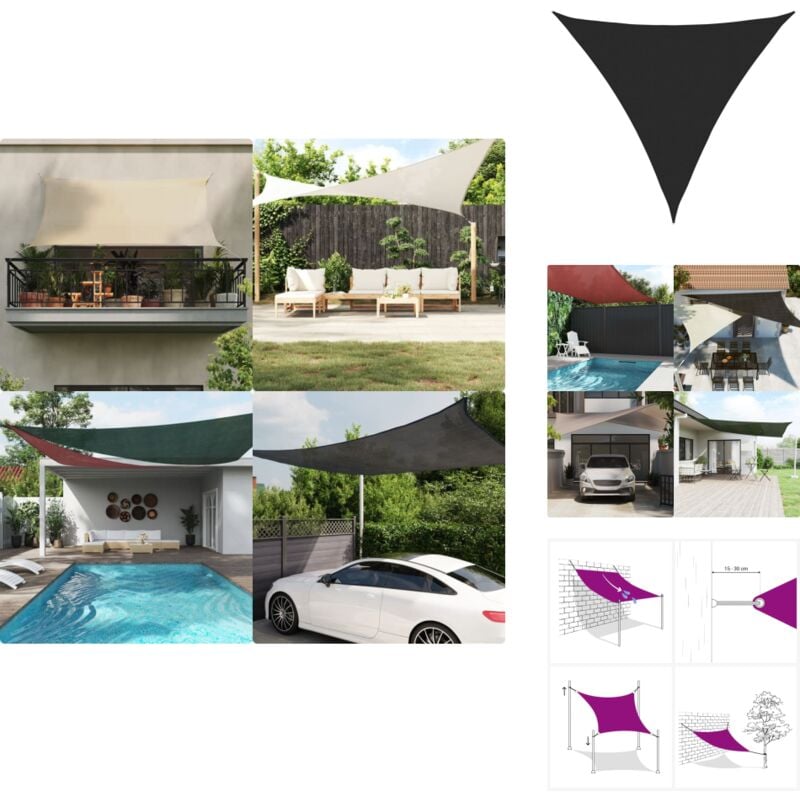 Vidaxl - Sonnensegel 160 g/m² Schwarz 4,5x4,5x4,5 m hdpe - Sonnensegel - hdpe Sonnensegel - Gartensonnensegel - Dreiecksförmiges Sonnensegel