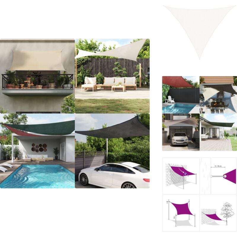 Vidaxl - Sonnensegel 160 g/m² Weiß 4x4x5,8 m hdpe - Sonnensegel - hdpe Sonnensegel - Gartensonnensegel - Dreiecksförmiges Sonnensegel - UV-Schutz