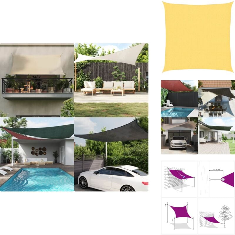 Vidaxl - Sonnensegel hdpe Quadratisch 3,6x3,6 m Beige - Sonnensegel - hdpe Sonnensegel - Quadratisches Sonnensegel - Beige Sonnensegel