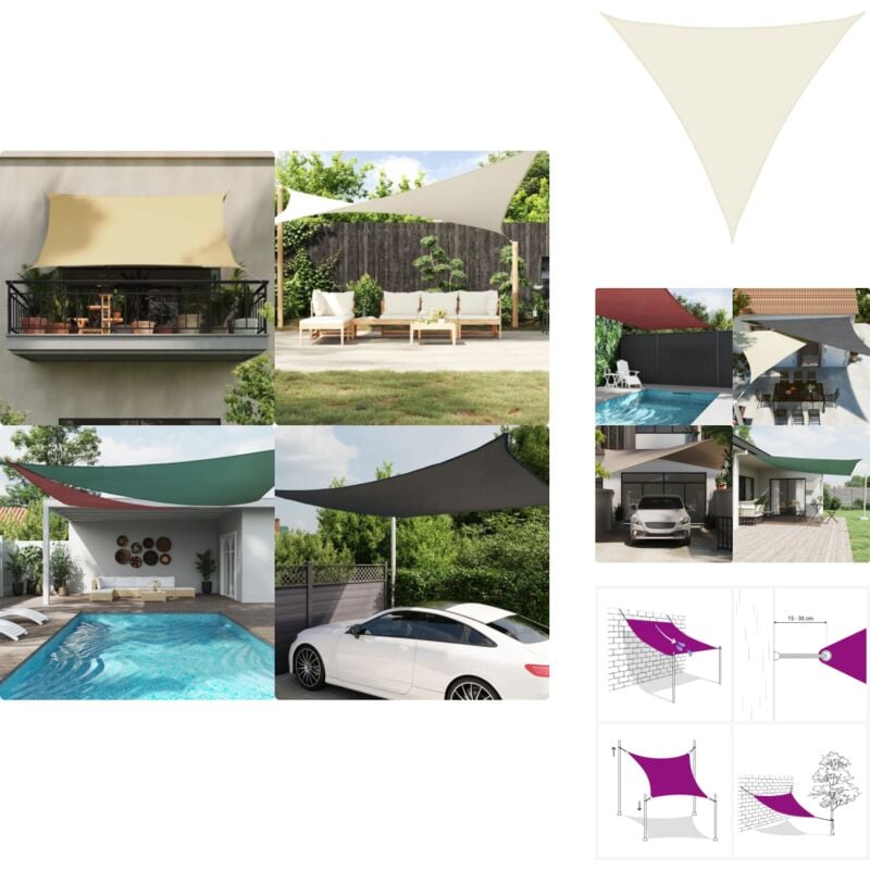 Sonnensegel Oxford-Gewebe Dreieckig 4,5x4,5x4,5 m Creme - Sonnensegel - Oxford-Gewebe - Sonnenschutz - Gartensonnensegel - Dreiecksform