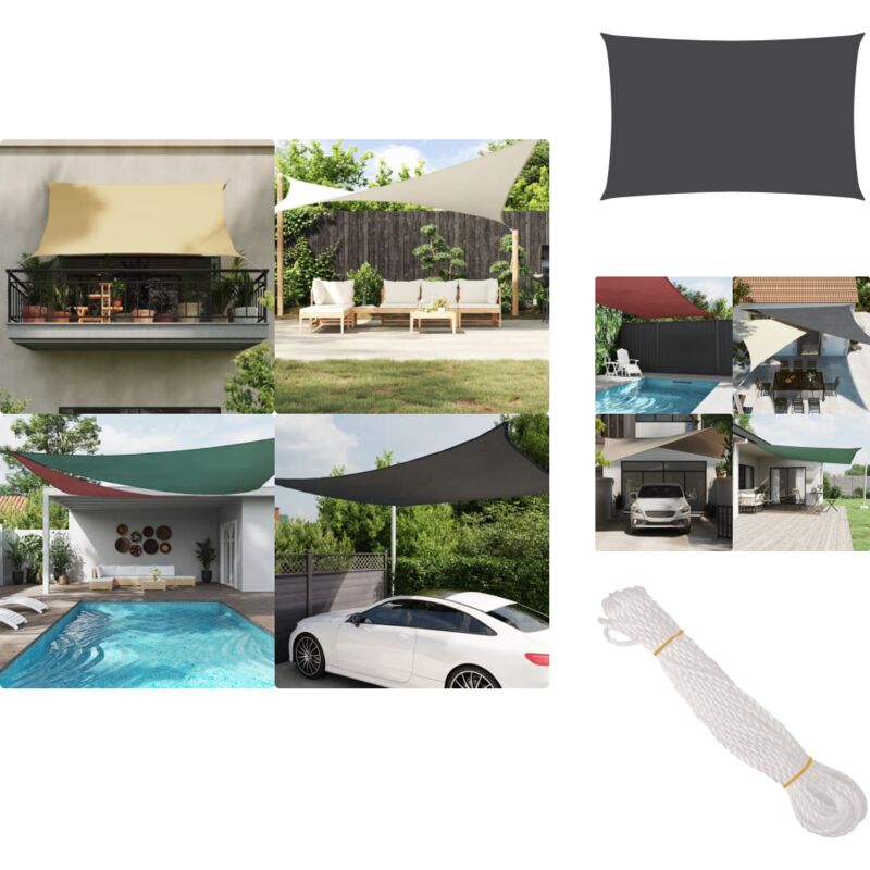 Sonnensegel Oxford-Gewebe Rechteckig 4x7 m Anthrazit - Sonnensegel - Oxford-Gewebe - Sonnenschutz - Gartensonnensegel - Rechteckiges Sonnensegel