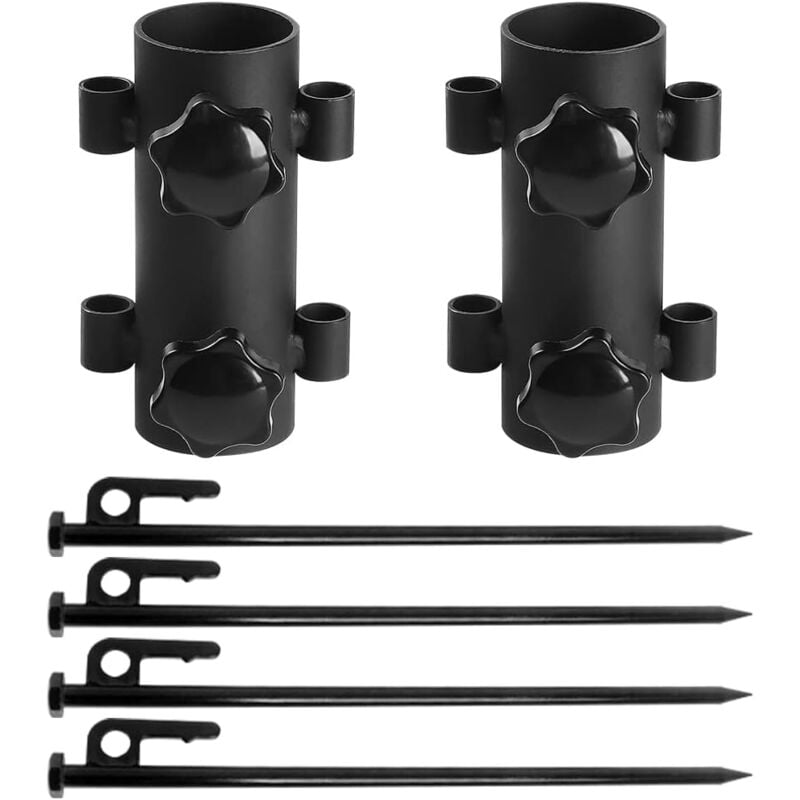 Sonnenschirmständer, Outdoor-Sonnenschirm-Bodenhülse mit 4 Stück 40-cm-Nägeln, abnehmbarer Sonnenschirmständer für Outdoor-Angeln, Garten, Angeln,