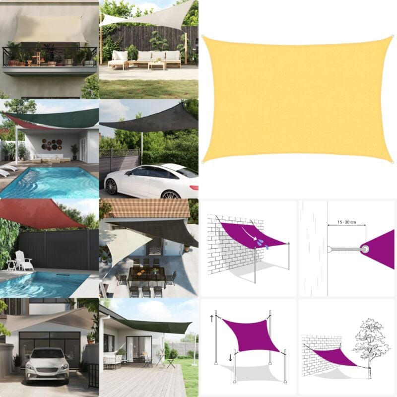 Vidaxl - Sonnensegel 160 g/m² Beige 2,5x4 m hdpe - Sonnensegel - hdpe Sonnensegel - Gartensonnensegel - Sonnenschutz Für Garten - Terrasse - Home &
