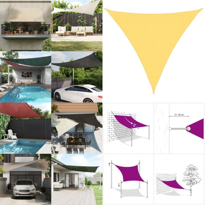 Vidaxl - Sonnensegel 160 g/m² Beige 3x3x3 m hdpe - Sonnensegel - hdpe Sonnensegel - Gartensonnensegel - Dreiecksförmiges Sonnensegel - Sonnenschutz