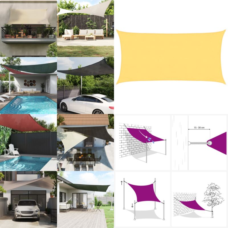 Sonnensegel 160 g/m² Beige 3x6 m hdpe - Sonnensegel - hdpe Sonnensegel - Gartensonnensegel - Terrassenüberdachung - Balkonschutz - Home & Living