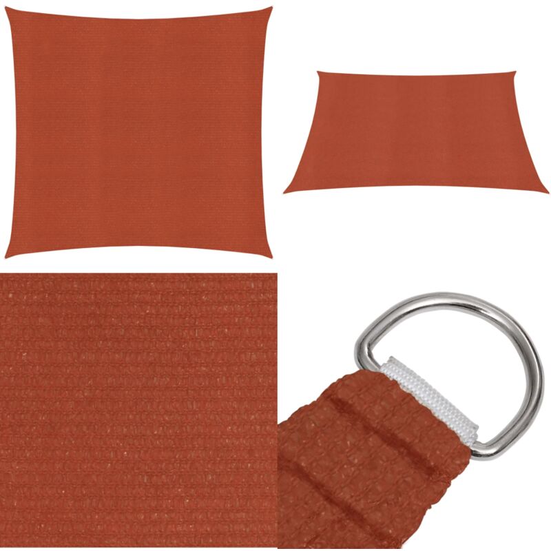 Sonnensegel 160 g/m² Terrakottarot 6x6 m HDPE - Sonnensegel - Sonnenschutz - Home & Living
